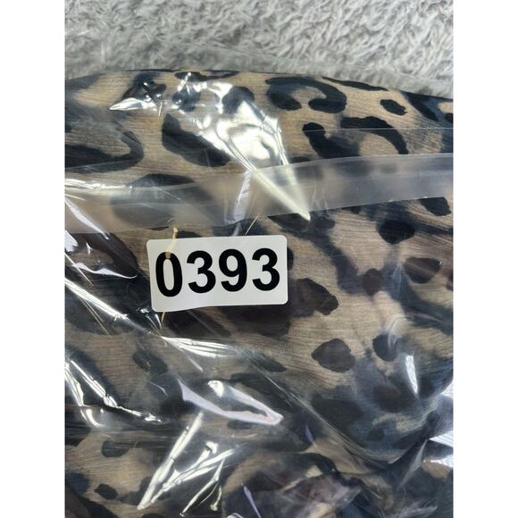 LIZ CLAIBORNE Women Blouse Sheer 2X Blue Black Beige Animal Print Loose‎ Fit - Picture 10 of 10